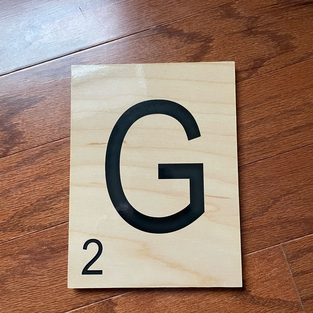 8” x 6” Scrabble Letter G